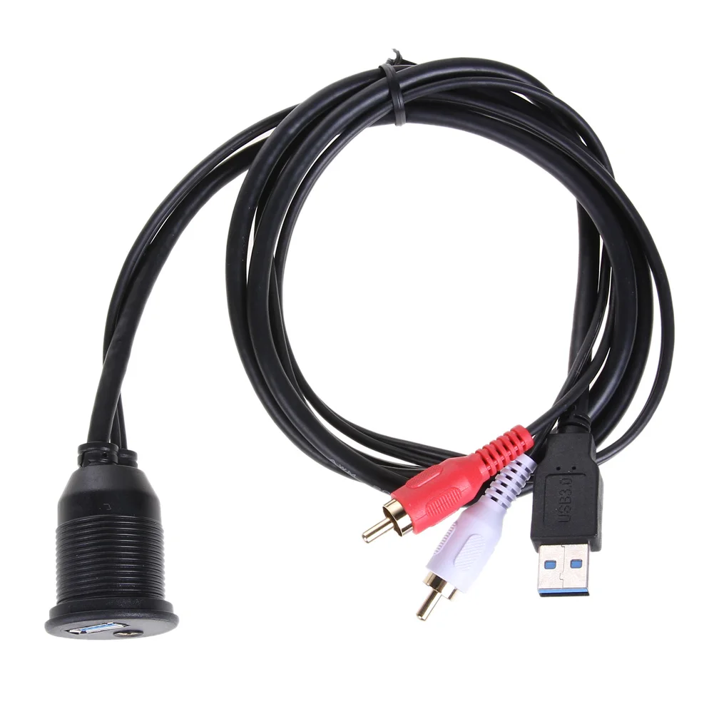 1 м/3 фута USB 3 0 и 2 RCA штекер к 5 мм гнездо приборной панели Aux Удлинительный кабель