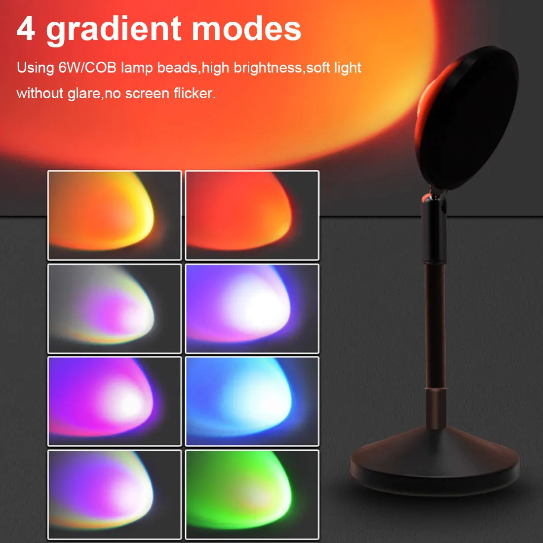 

Sunset Lamp Led Night Lights USB Rainbow Projection Projector Atmosphere Desk Lamp for Bedroom Bar Coffee Store Wall Decoration