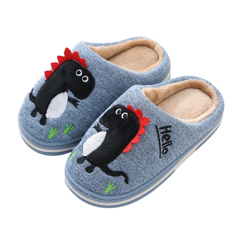 

toddler kids slippers shoes cute dinosaur cotton home slippers for 2-10years child boys girls indoor bedroom shoes slipper
