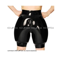 black inflatable sexy latex boxer shorts with front zipper rubber boy shorts underpants underwear pants dk 0180