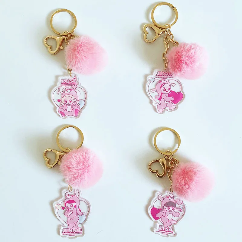 Kpop KeychainCute Q версия брелки мультфильм розовый брелок аксессуары акриловое кольцо