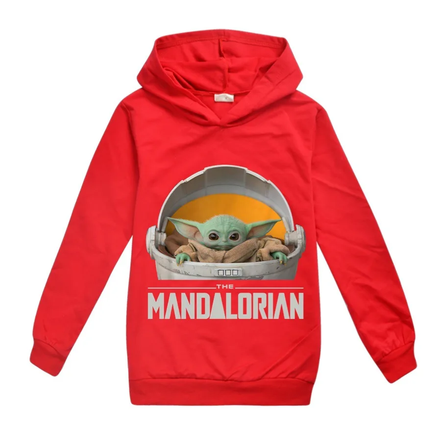 Детская блузка с капюшоном Yoda мандалор футболка рубашка для девочек топы длинным