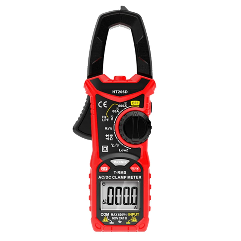 

AC Direct Current Digital Clamp Meter Voltage Multimeter Resistance Test Tool HT206D 193X73X34mm WWO66