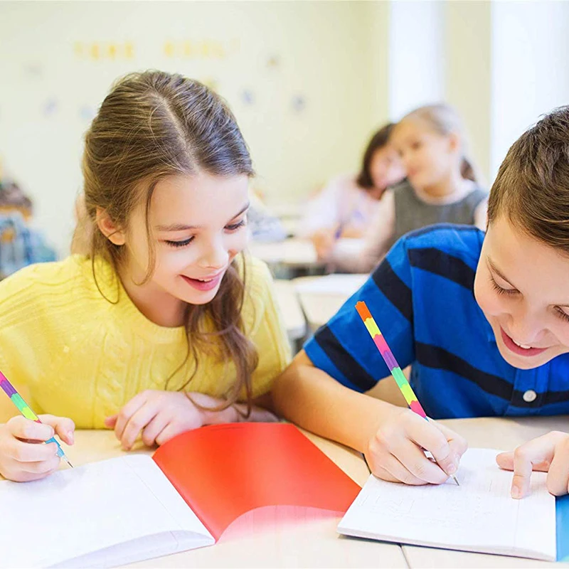 48pcs Set Colorful Rainbow Pen Student Stationery Party Gift Kids Painting Pencil Children Gifts | Дом и сад