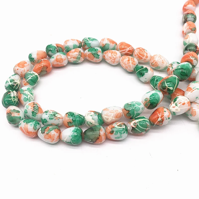 Двухцветные стеклянные бусины разделители в форме каплевидной формы для салата