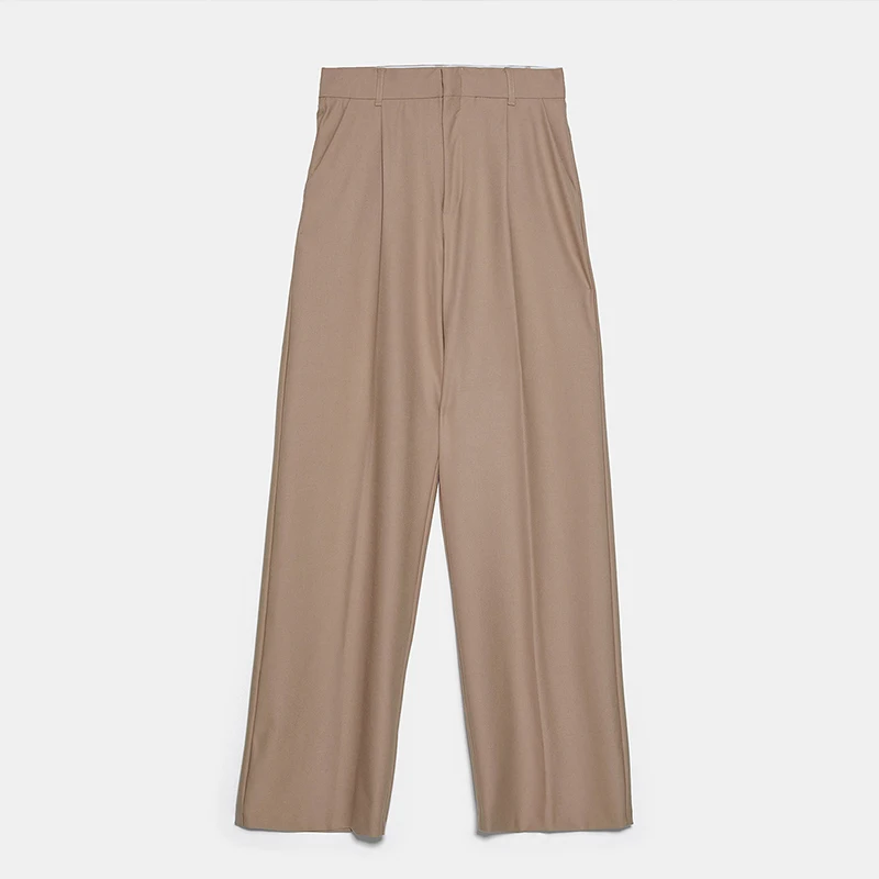 

Women High Waist Straight Solid Suit Pants Female 2021 New Fashion Loose Casual Elegant Trousers Streetwear Office Ladies Pant
