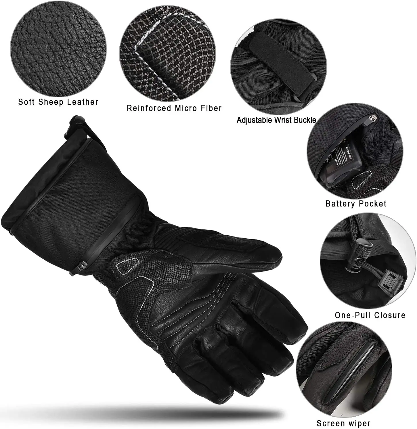 

Savior Heat Motorcycle Heated Gloves Rechargeable Battery Electric Cycling Gloves Outdoor Winter Sports for Men Women 2021