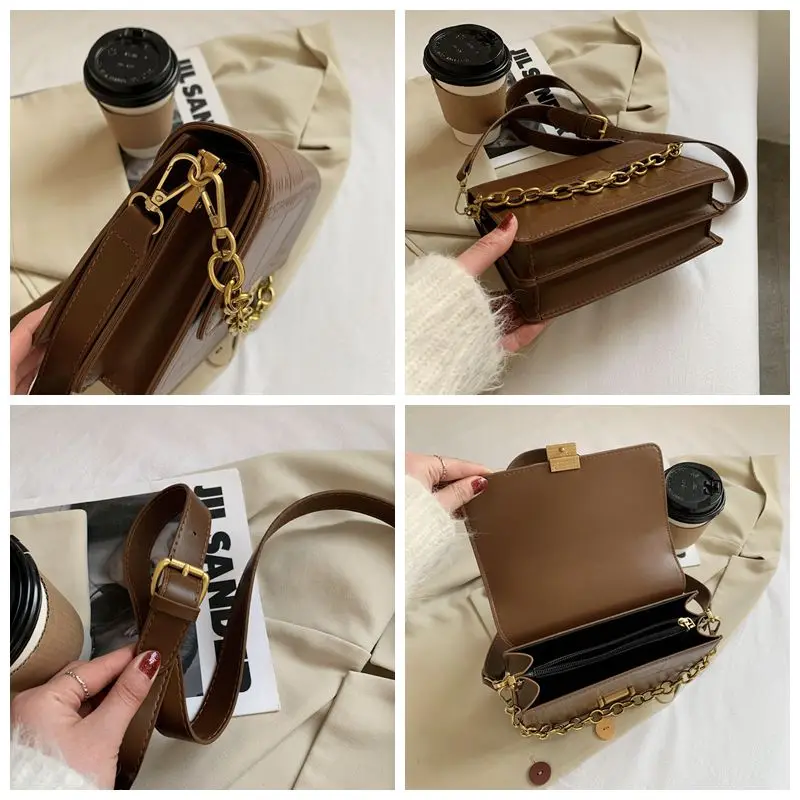 

Brand Designer Stone Pattern Women's Shoulder Bag New Chain Tote Bags For Women Handbag High Quality Leather Small Crossbody Bag