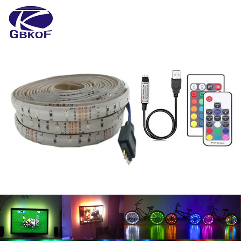 USB Светодиодная лента лампа 2835SMD DC5V гибкий светодиодный светильник лента 50 см 1 м 2 м HD ТВ Настольный экран подсветка косой светильник ing