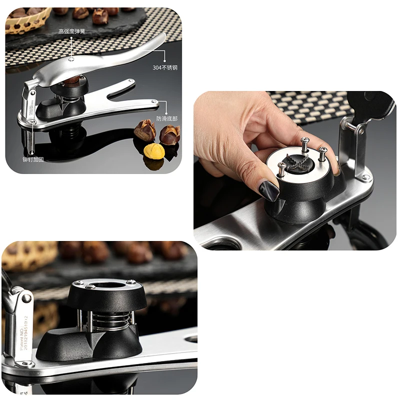 stainless steel 2 in 1 quick chestnut clip walnut pliers metal nutcracker sheller nut opener kitchen tools cutter gadgets free global shipping