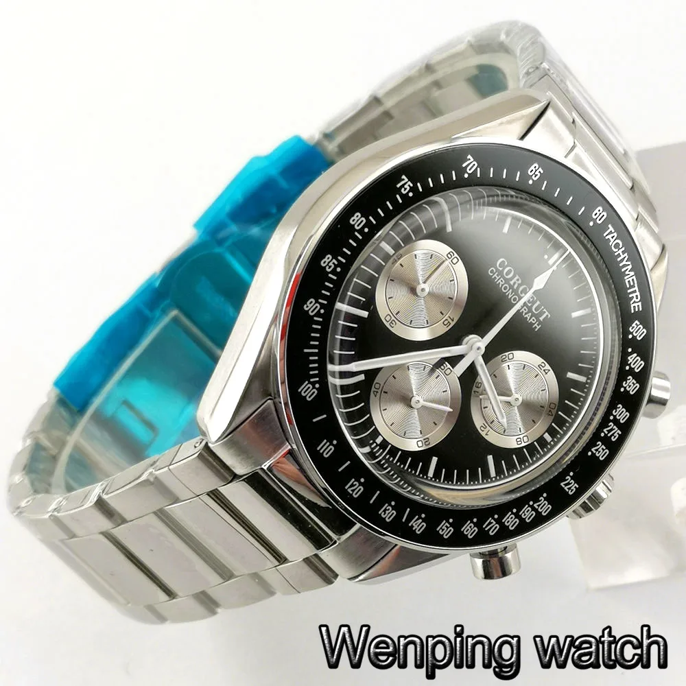 Мужские кварцевые часы с хронографом 40 мм | Наручные