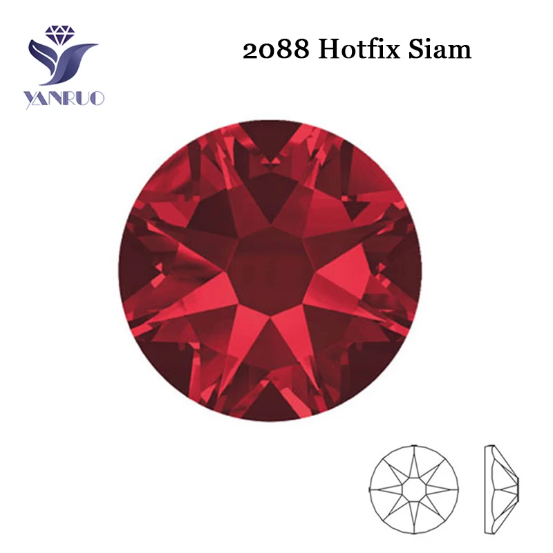 

YANRUO 2088 8big 8 Small Siam Hotfix Strass Crystal Stones For Making Crafts Rhinestones On Iron On Crystal Tape For Clothes