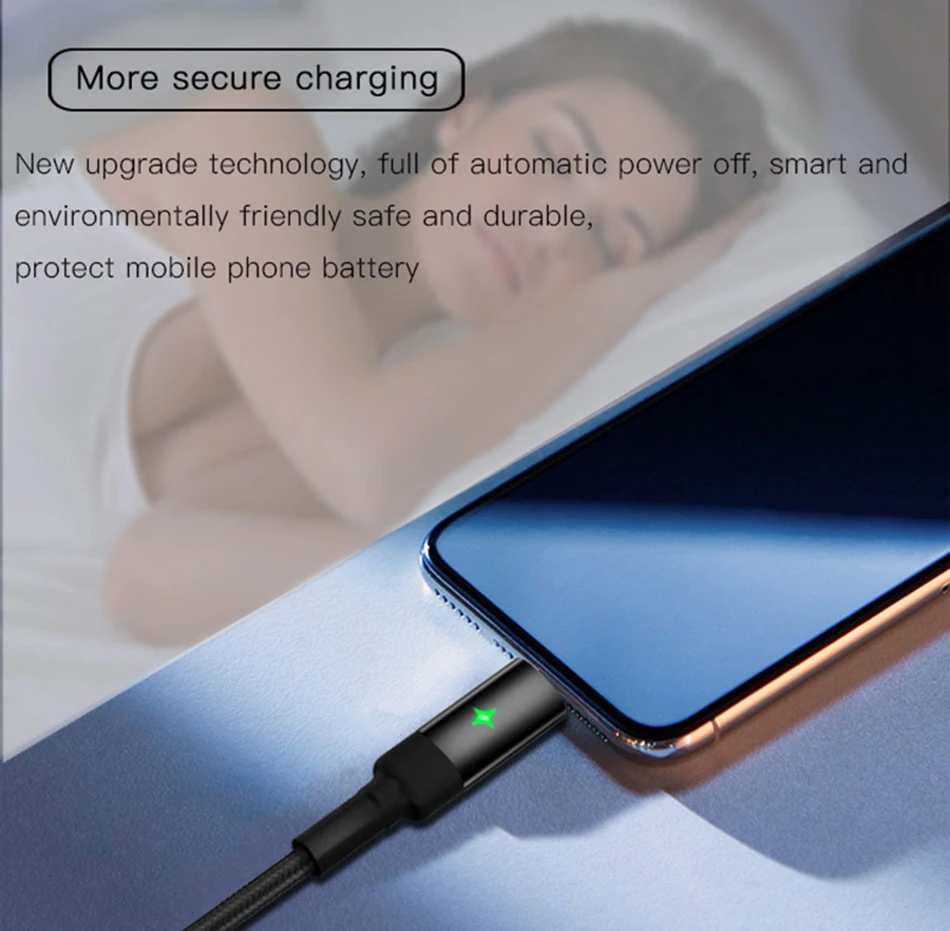 Usb type-C кабель для быстрой зарядки Micro зарядное устройство Шнур для освещения Microusb USB-C интеллектуальное отключение питания Кабели для зарядки мобильных телефонов