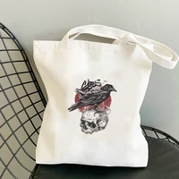 skeleton canvas bag customizable logo fabric bags shopper folding shopping beach 2021 designer handbags grocery tote for women