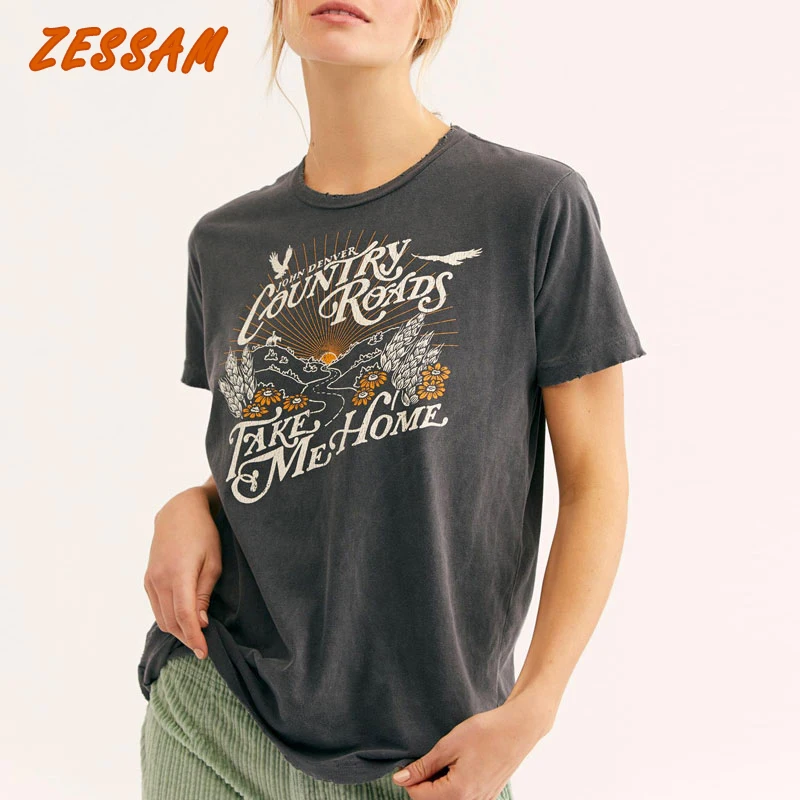 Женская футболка с принтом zescam богемный Вдохновленный рисунок черная