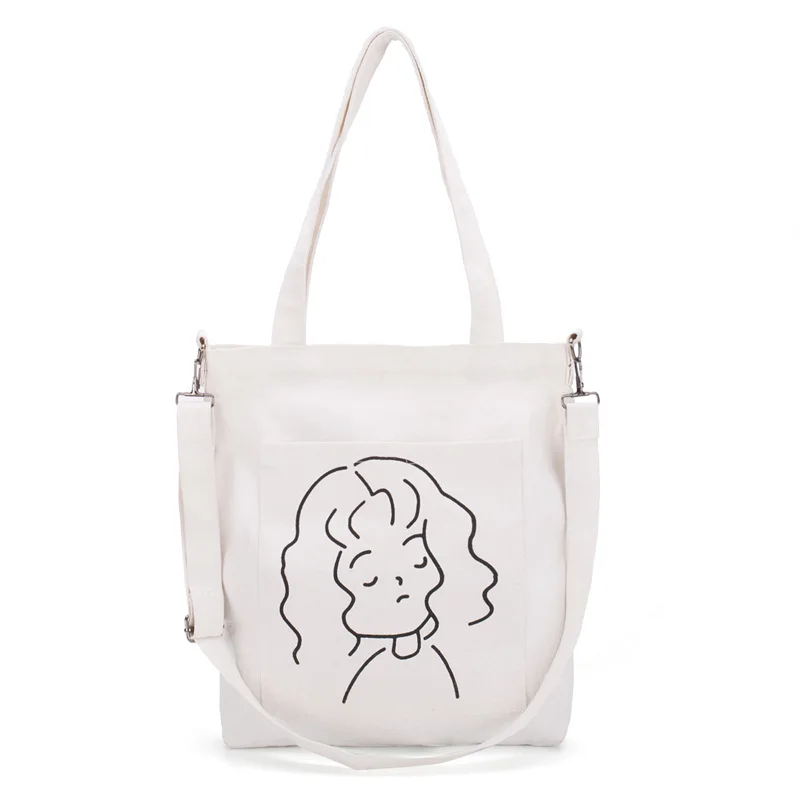 Сумка для покупок девочек и мальчиков простой холщовый портативный саквояж с