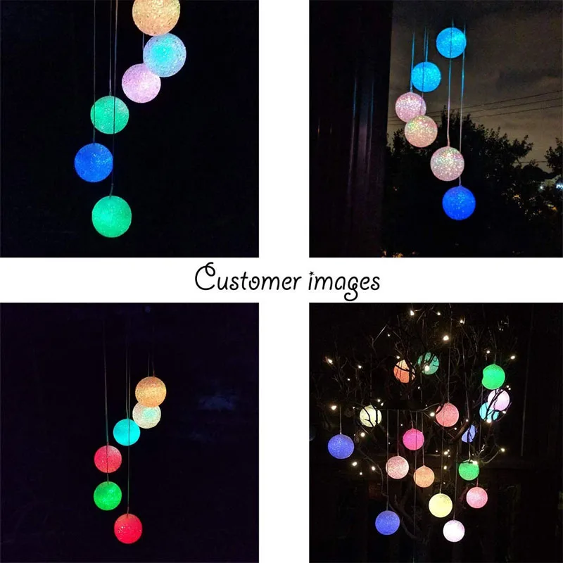 

Solar Powered Outdoor Lights LED Crystal Ball Wind Chime Color Change Spiral Outdoor Hanging Balcony Garden Light Decoration