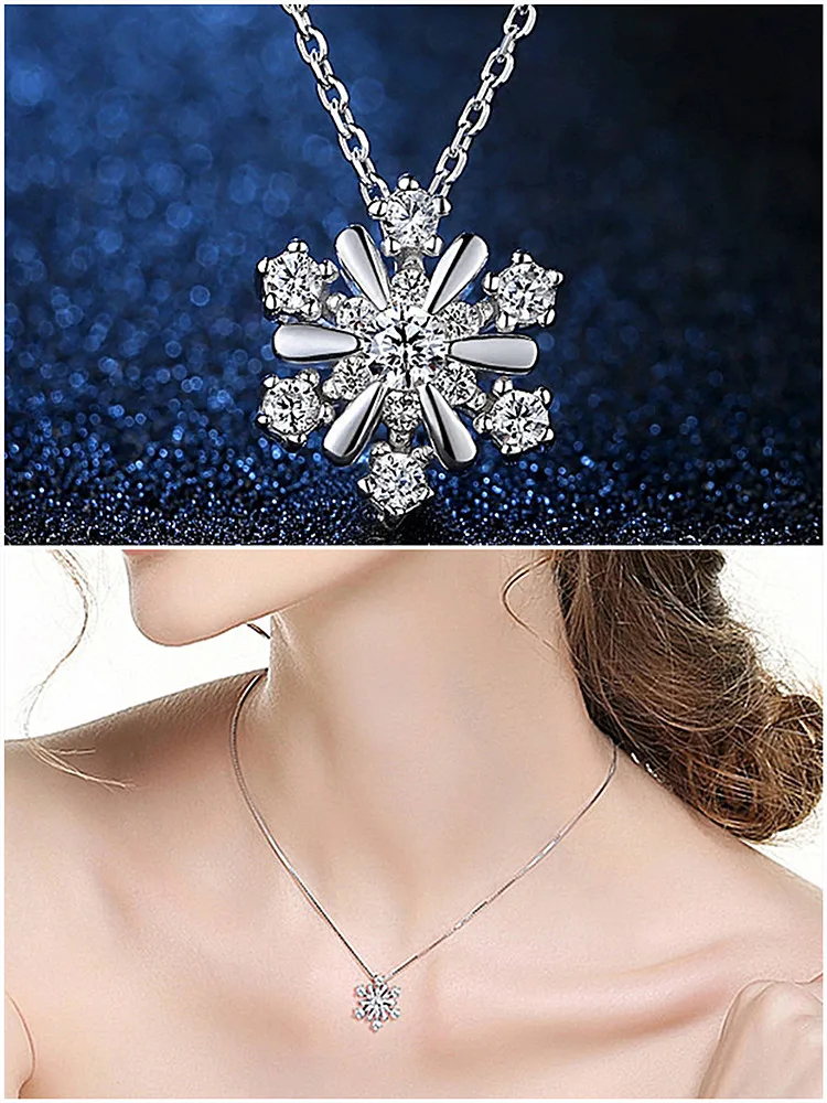 

Модные шикарные ожерелья со снежными цветами и стразами из циркония, Женское Ожерелье-чокер для девушек, ювелирные изделия, рождественский подарок