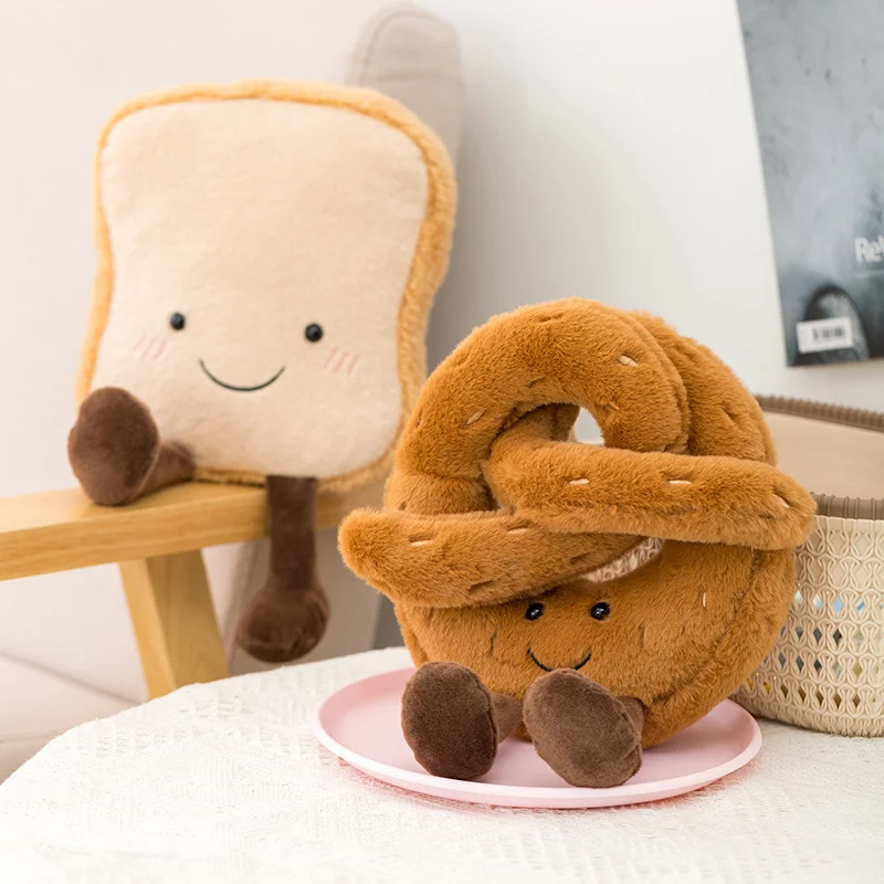New Style 10-32cm Funny Bread Plush Pillow Soft Plush Donut Cream Bread Stuffed Plush Toy for Children Baby Birthday Gift images - 6