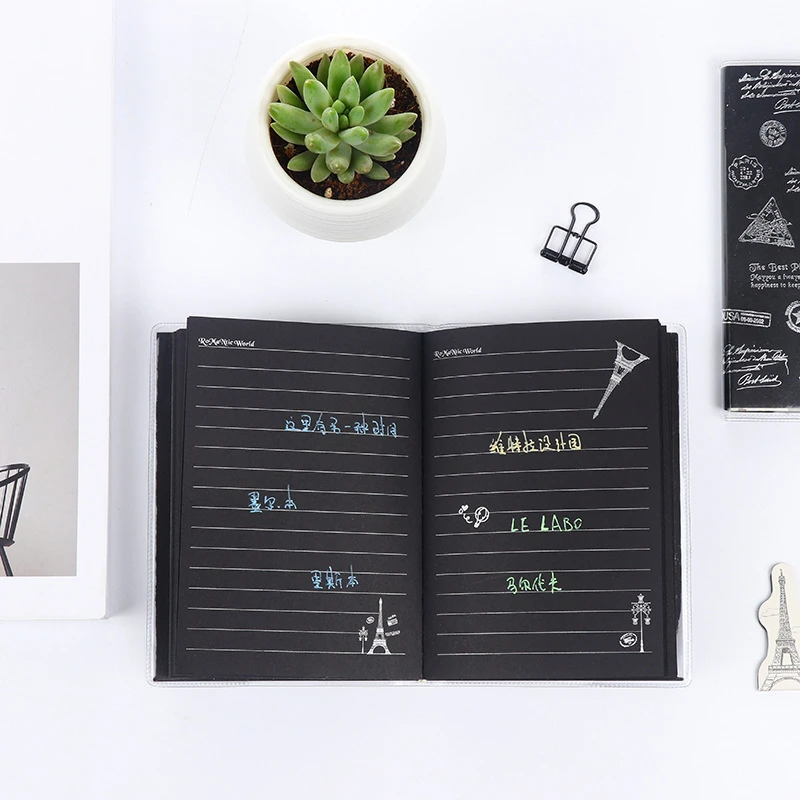 Креативные канцелярские принадлежности DL блокнот с черной страницей большой