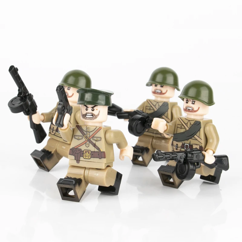 10 шт. WW2 военная армия советские солдаты фигурки строительные блоки русский
