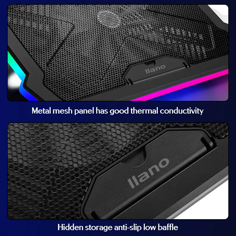 Llano охлаждающая подставка для ноутбука с регулируемой скоростью ветра/высотой RGB