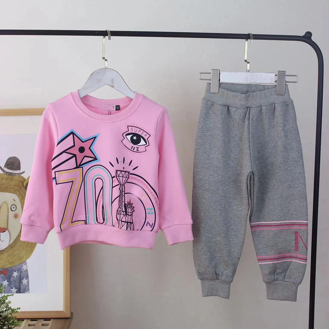 Весенние детские комплекты одежда кашемировый пуловер с круглым вырезом топ