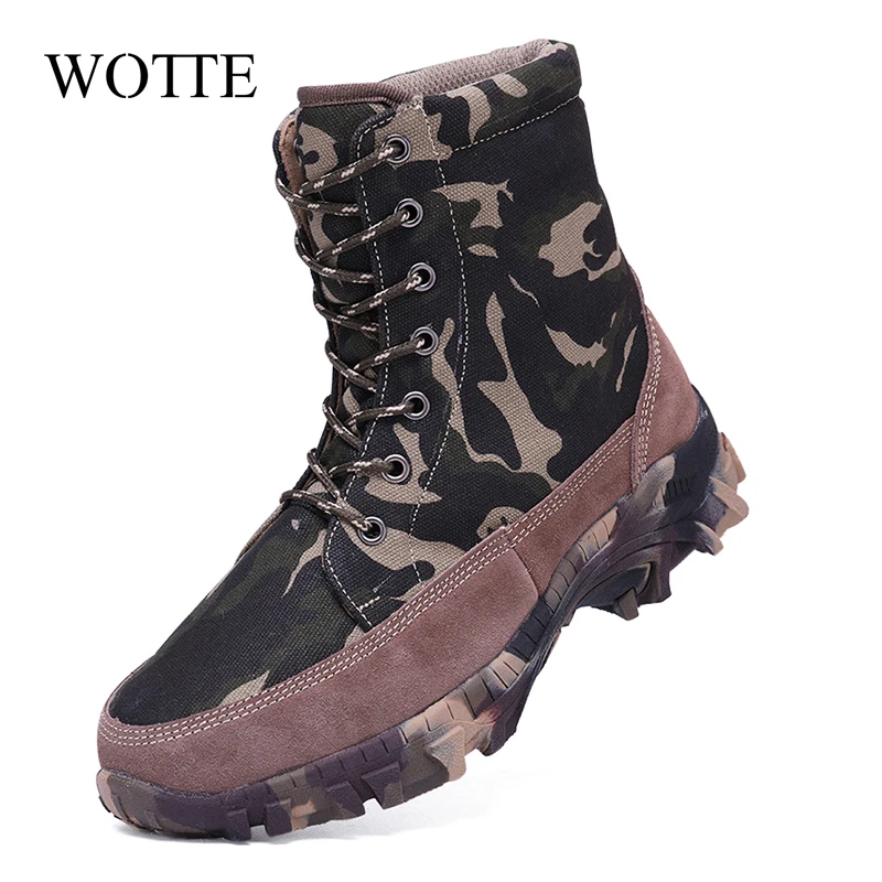 

Новые водонепроницаемые мужские тактические военные ботинки, ботинки для пустыни, камуфляжные ботинки с высоким берцем для пеших прогулок,...