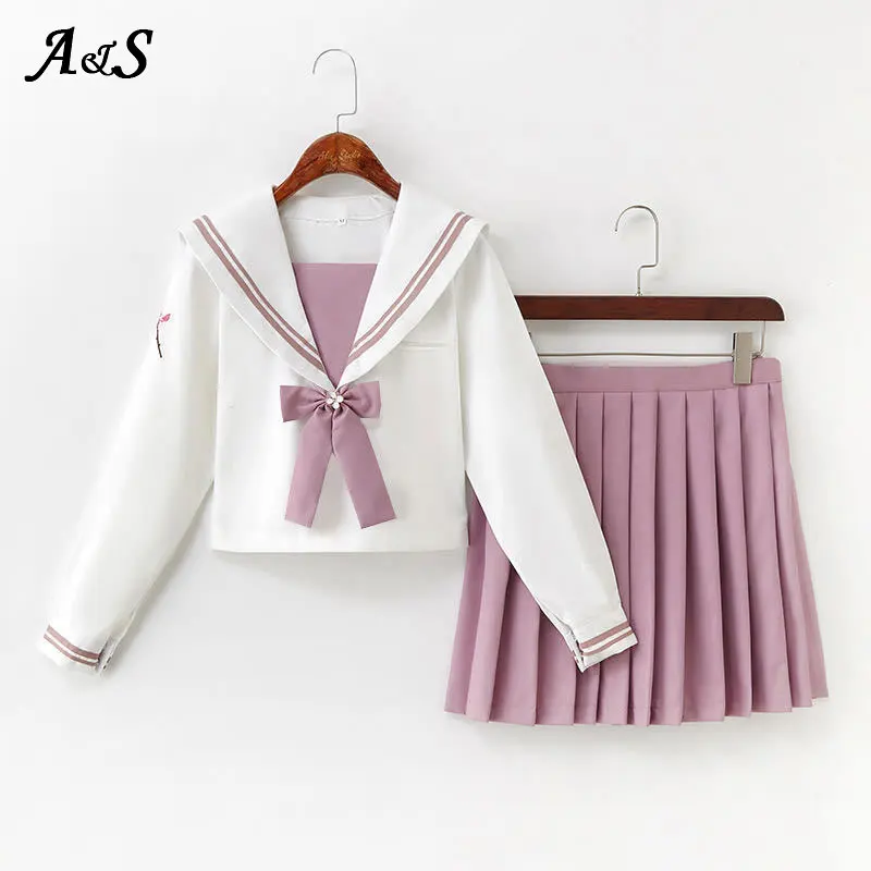 

Anbenser Japanese Pink JK Uniforms College Middle School Students Sailor Uniforms JK Uniforms Anime Cospaly Students Clothing