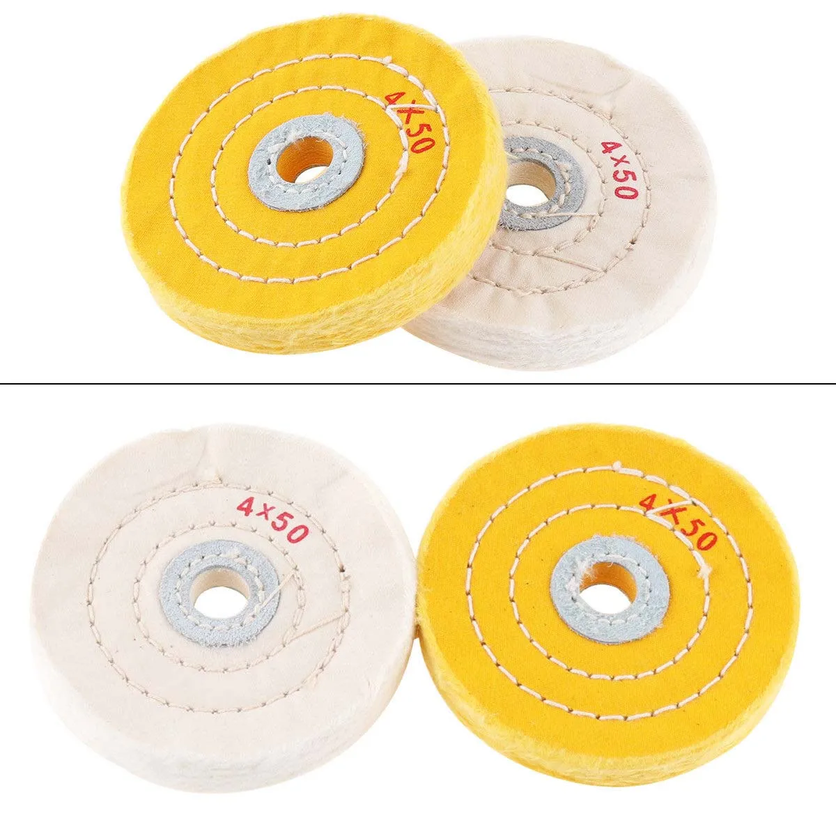 

2 Pcs 4 Cloth Buffing Polishing Wheel Arbor Buffer Polish Grinder Wheel Pad