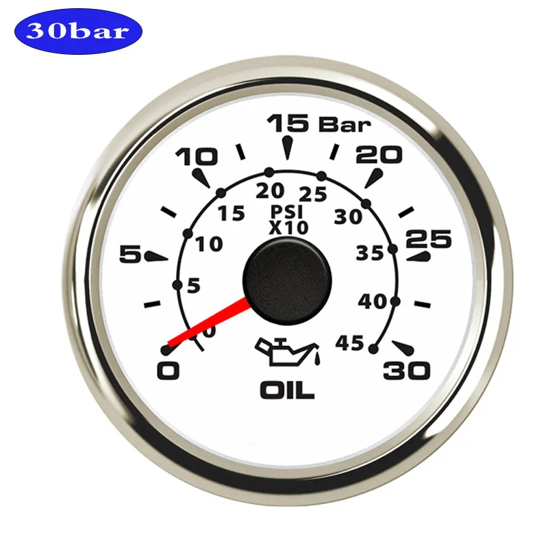 DC 12 В 52 мм " цифровой датчик давления масла индикатор 0~ 5 бар/0~ 75psi дисплей с 8 цветов подсветки - Цвет: 30 Bar
