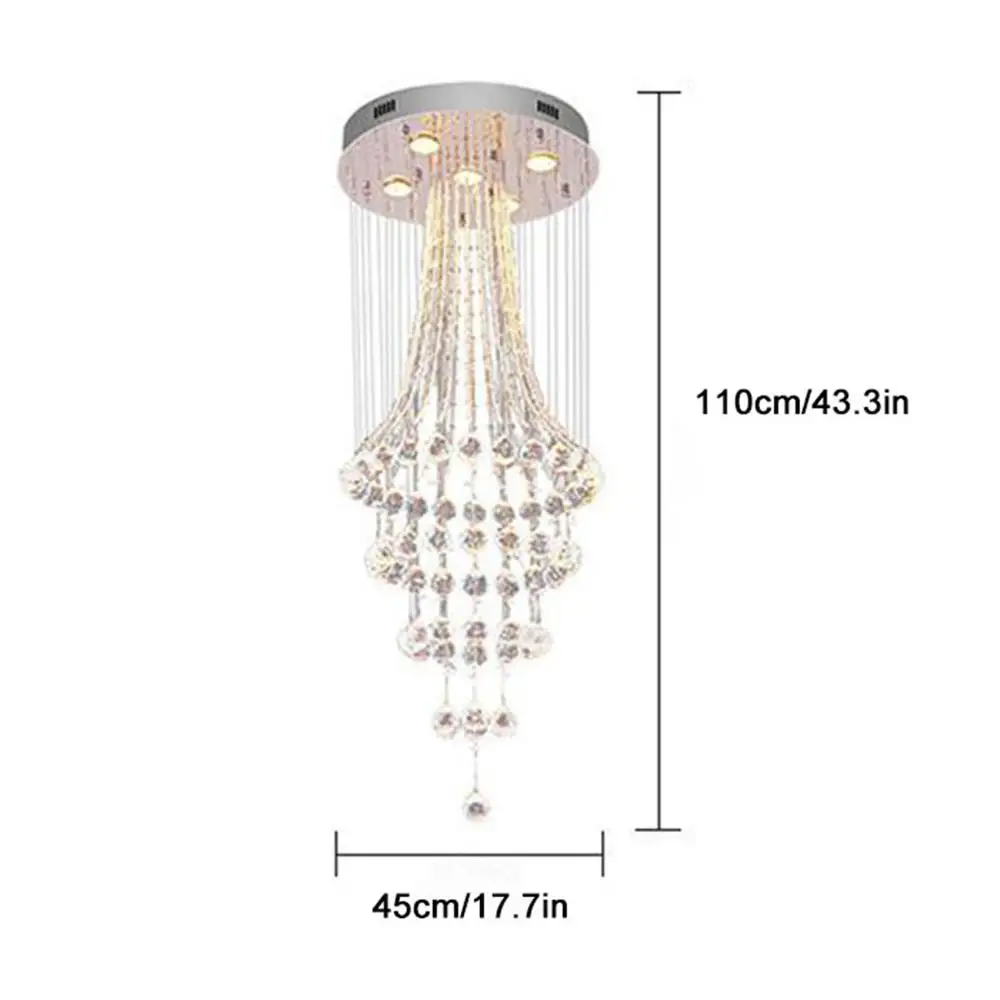 D45 * H110cm современная Хрустальная лестница люстра капли дождя люстры освещение для