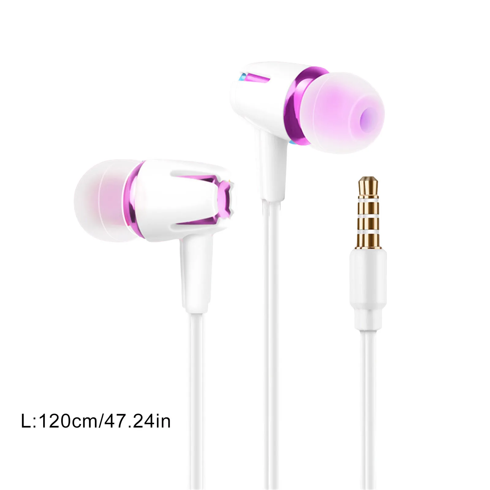 Проводные светящиеся наушники с высоким басом двойным приводом Hi-Fi стерео