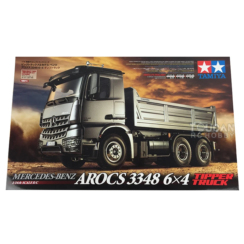 

US Stock 6x4 RC Dumper Tipper Truck Motor W/O Lifting For 1/14 TAMIYA 56357 Benz Arocs 3348 TH18018-SMT1