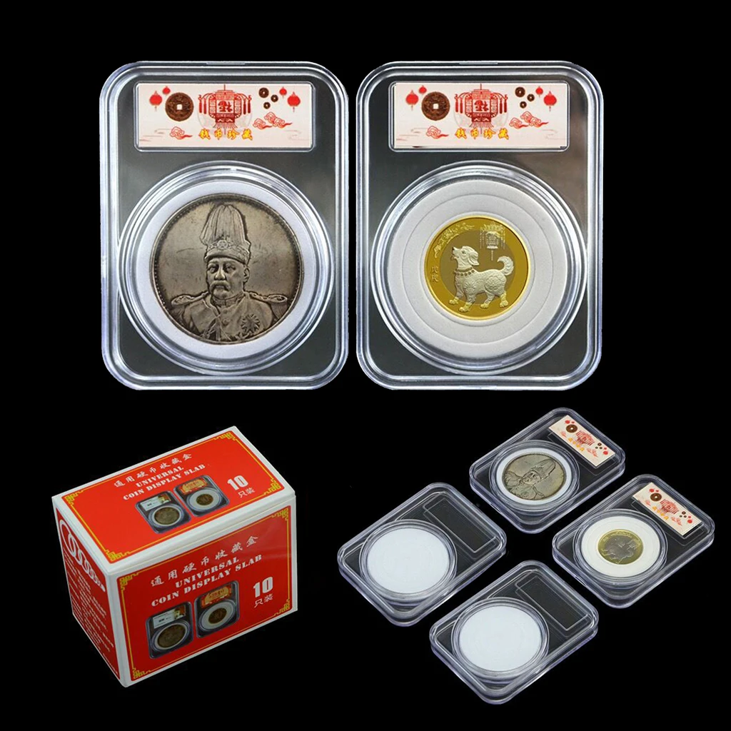 

40Pcs Universal Coin Holder Storage Box Case Display Slab for Collectable Commemorative Challenge Coin Medal Collection Supplies