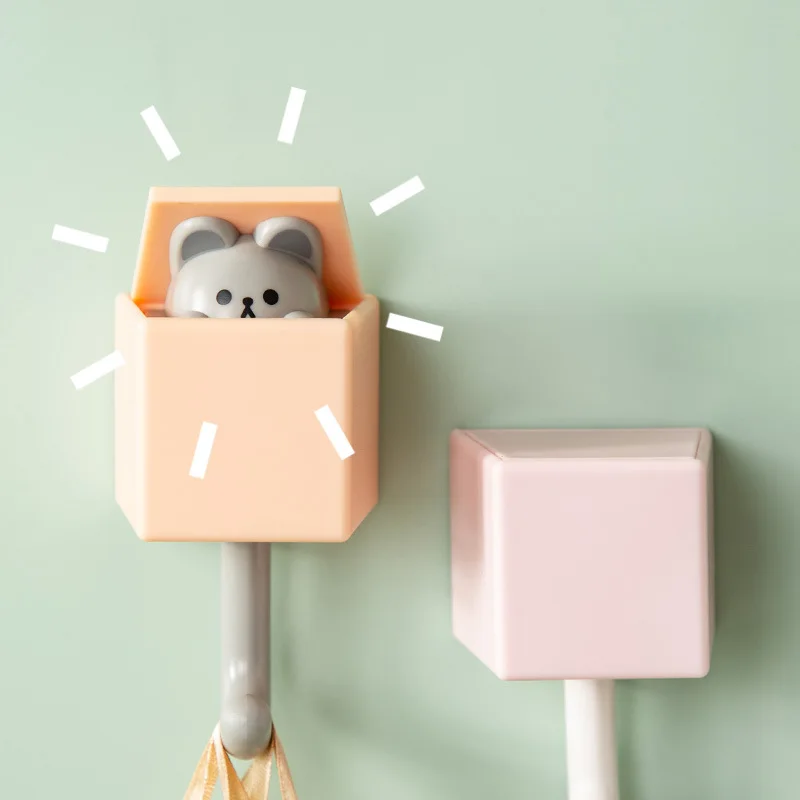 

Creative Cute Cat Key Holder Wall Hook Handbag Coat Rack Plastic Housekeeper for Keys Hanger Home Decorative Wall Hooks Kitten