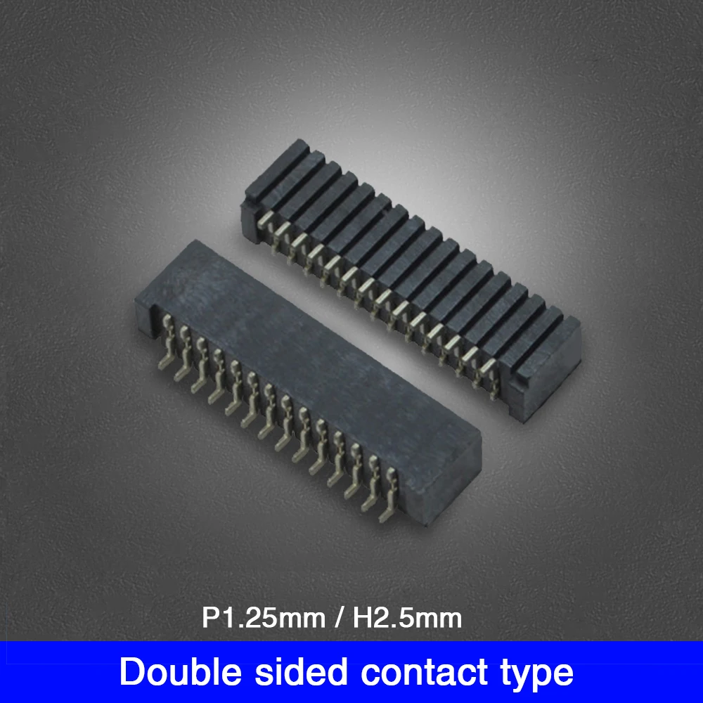 1 25 мм H2.5MM Pitch FFC/fpc-коннектор для подключения ЖК-дисплея к SMD Двусторонняя Тип на