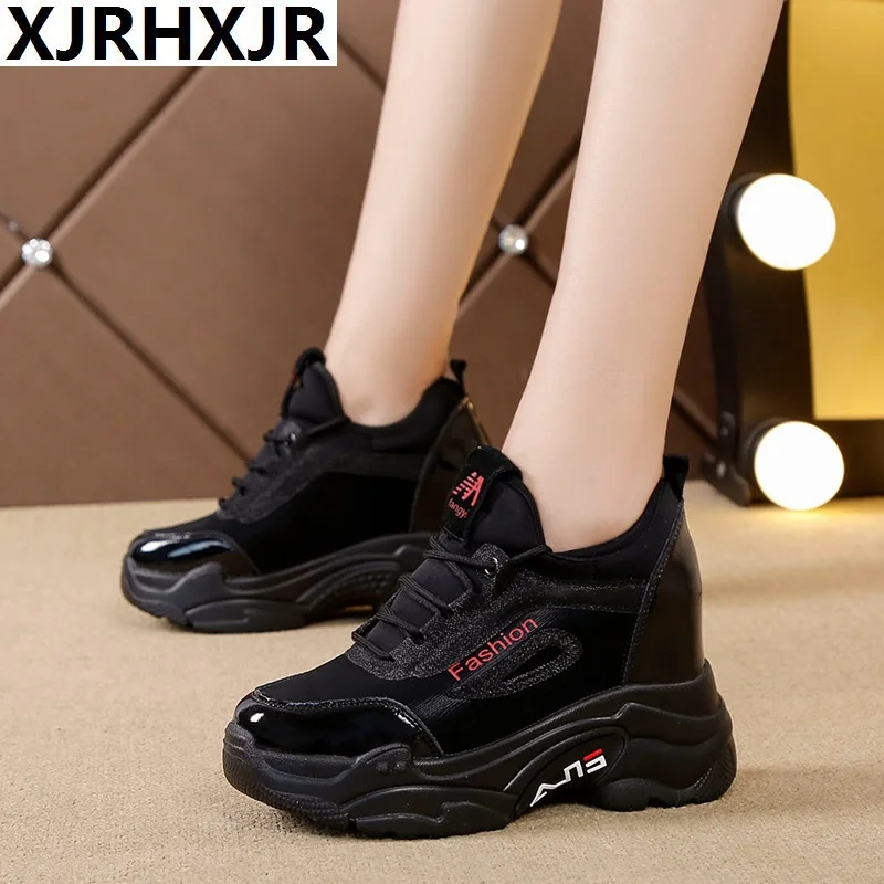 

Size35-40 Woman Winter Sneakers Platform 2021 Autumn Winter Warm Plush Velvet Cotton Padded Shoes Wedge Lace Up Leisure Sneakers