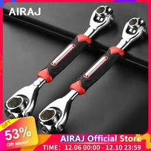 AIRAJ 52-in-1 Tiger Wrench Sleeve, 360° Rotation Ratchet Socket Wrench Adaptable to Screws Household Auto Parts Repair Tools