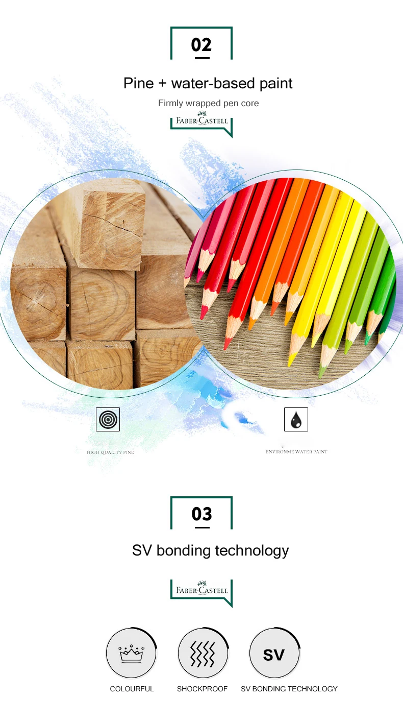 12 24 36 48 60 72 color/set Faber Castell Water soluble color pencil Advanced painting pencil Watercolor pens Painting art