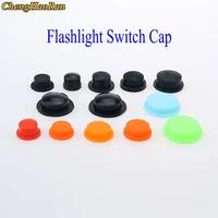 1x10111214 51516 mm led flashlight middle sidetail click switch cap tailcap soft silicone boot protective button tail cap