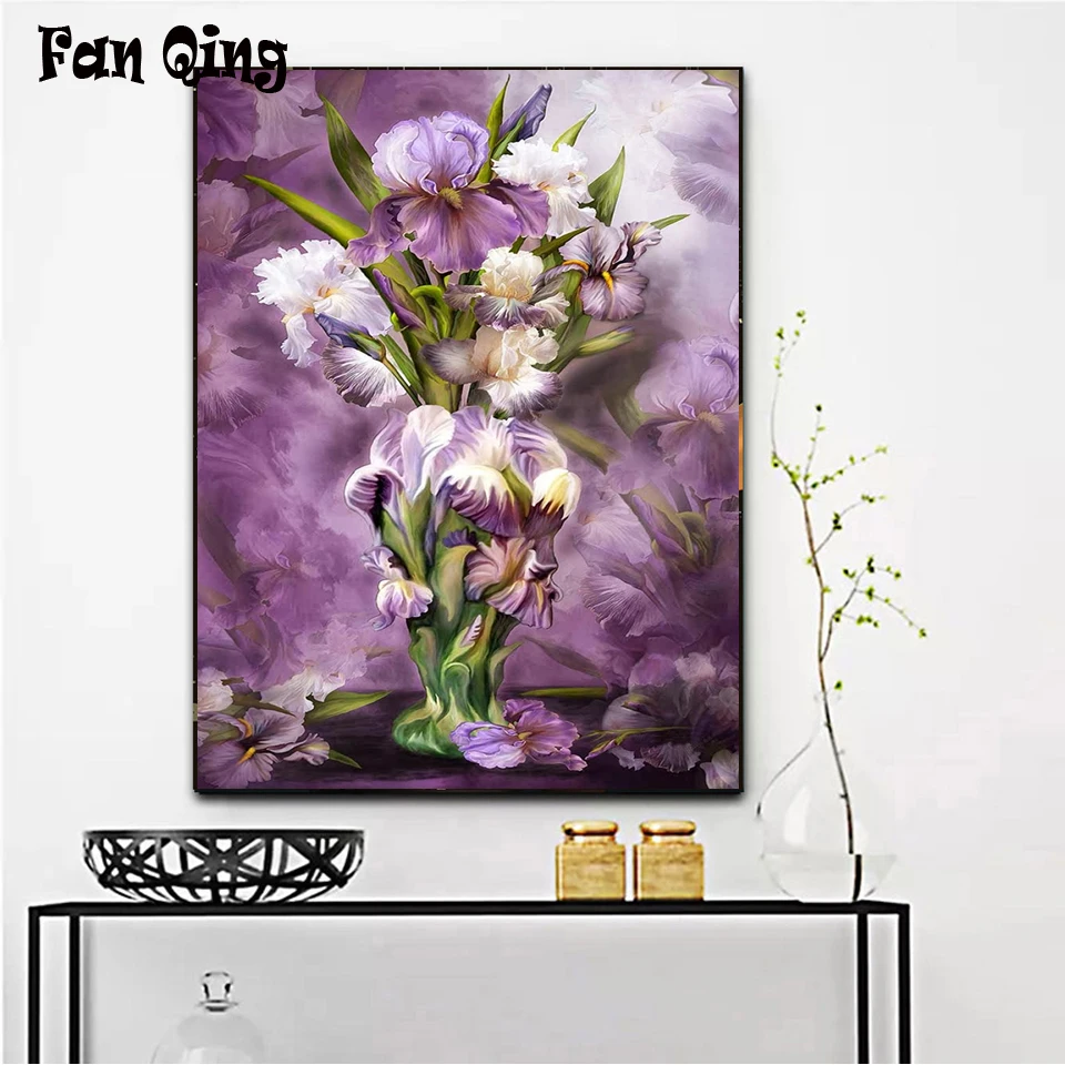 

5d алмазная живопись «сделай сам», Алмазная мозаика с радужной оболочкой, вышивка крестиком, цветы, квадратные/круглые алмазные стразы, карт...