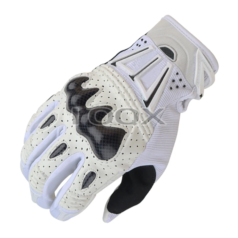 Кожаные перчатки унисекс белые Мотоциклетные Перчатки-бомбер для езды на горном