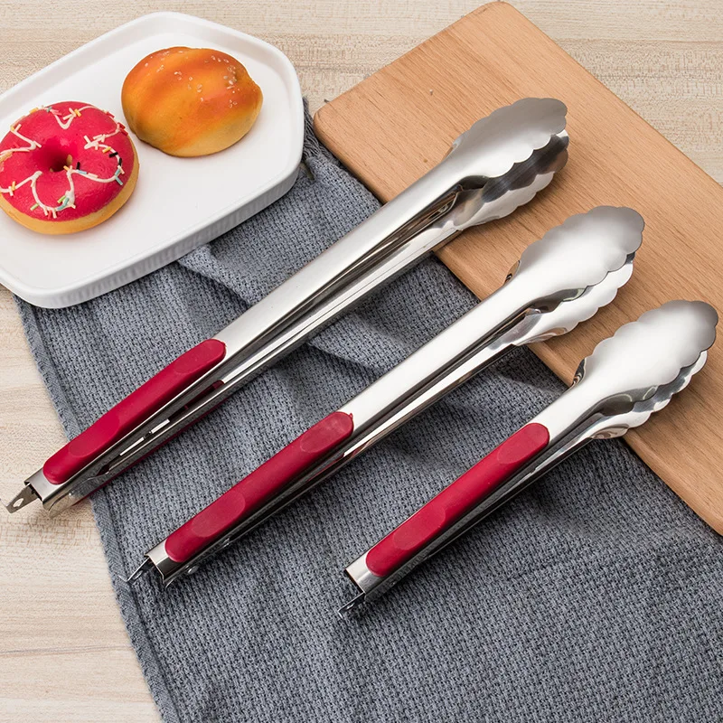 

22/28/34cm Non-stick Cookware Kitchen Food Tongs Barbecue Rack Test Tongs Salad Tongs Kitchen Cooking Barbecue Accessories