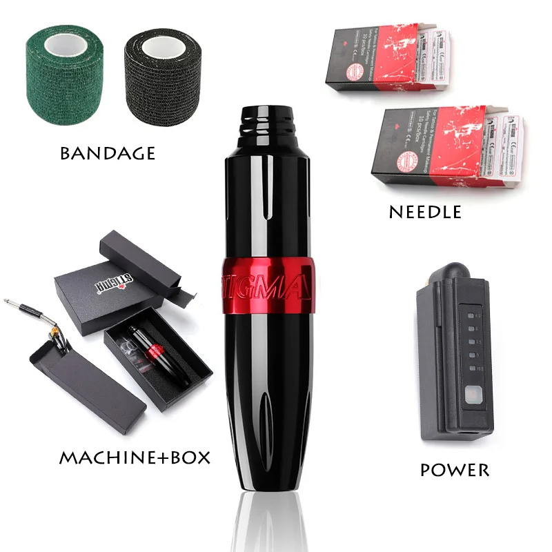 Пистолет для татуировок с иглами и RCA источником питания|Тату-машинки| |