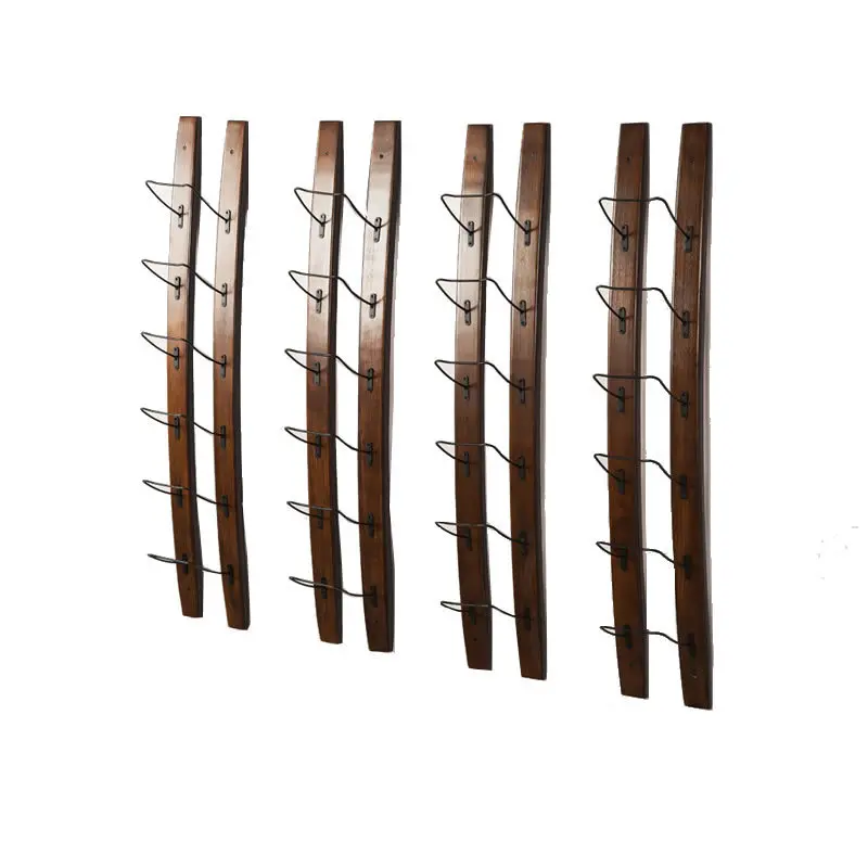 Металлическая и деревянная Винная стойка настенный держатель для бутылок виски