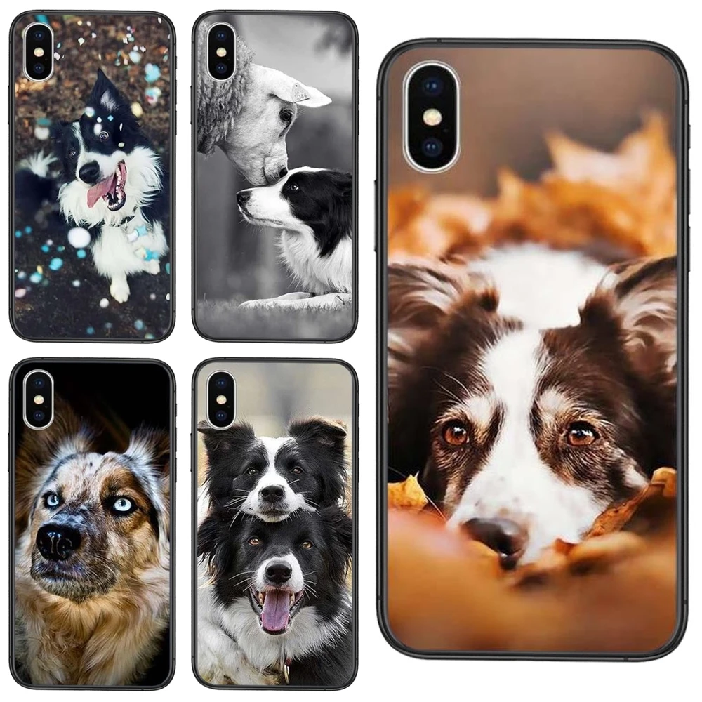 Бордюрный колли умный чехол для мобильного телефона кожаный Apple iPhone 11 12 Mini Pro 5 5S SE