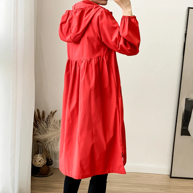 Женский Повседневный Тренч средней длины новая весенняя ветровка большого