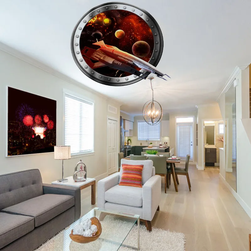 Новый 3D настенно Breaking планета космический корабль война для спальни гостиной