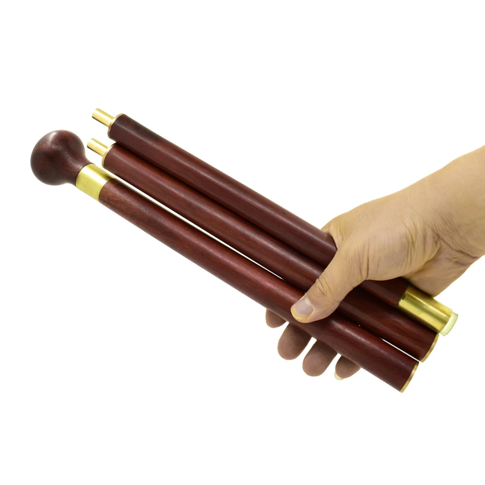 

Vintage Wood Walking Stick Cane Wooden Wood Round Head Canes 3-Sections Foldable Gentle Travel Walking Gentleman Stick Portable